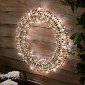 Gold Glitter Twist LED Christmas Wreath 60 cm image