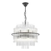 Lukas 13 Light Pendant Satin Black and Glass image