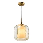 Majella Pendant Lighting Fixture in Aged Brass with Champagne Glass Shade for Modern &amp; Classic Interiors