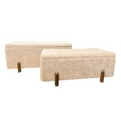 Maya Set of 2 Storage Benches Sand – Blanket Box &amp; Ottoman Box image