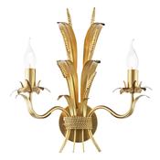 Phaedra 2 Light Wall Light Gold with Hand-Applied Italian Wheatsheaf Design for Elegant Home Decor image