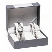 Silver Watch &amp; Bracelet Set Gift Boxed Jewellery Collection for Women Elegant Silver Accessories Set