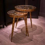 Vela Gold Nest of Tables – 2 Side Tables for Living Room