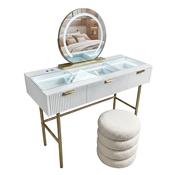 Gia Plus Hollywood Dressing Table and Stool Set White