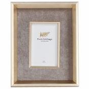 Grey Velvet Deep Gold Photo Frame 4x6 image