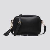 House of Milano Cross Body Bag Black - Italian Leather Handbag for Women, Adjustable Strap, Gold Hardware, Handbags &amp; Purses image