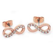 Tipperary Crystal Rose Gold Infinity Stud Earrings with Crystal Detail Jewellery Gift for Women image