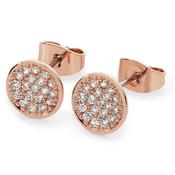 Tipperary Crystal Pavé Full Moon Rose Gold Earrings with Clear Crystals – Elegant Jewellery Gift image