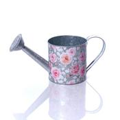 Cottage Garden  Floral Watering Can Centrepiece with Aluminium Effect Finish (For Decorative  use only)