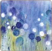 iStyle Cornflower Coasters Set of 4, Cork Backed Wooden Drink Coasters from Coasters and Placemats Collection image