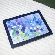 iStyle Cornflower Faux Leather Cushioned Lap Tray – Blue Padded Lap Tray for Dining &amp; Laptop | Coasters and Placemats image