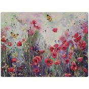 iStyle Poppy Field Placemats Set of 4 - Cork Backed Heat Resistant Table Mats | Coasters and Placemats Collection