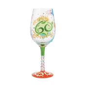 Lolita Happy 60th Birthday Hand-Painted Wine Glass Gift Boxed Drinking Glass for Celebrations image