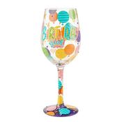 Lolita Birthday Girl Wine Glass – Hand-Painted Drinking Wine Glass Gift for Birthday Celebrations image