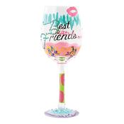 Lolita Best Friends Always Wine Glass Hand Painted Drinking Gift Boxed for Best Friend Mouth-Blown Gift image