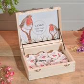 Robin Sentiment Marble Keyrings Heart-Shaped White Keyring Accessories with Robin Design