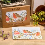 Robin Forget Me Not Placemats Set of 4 Heat Resistant Wood Dining Table Mats Floral Design image
