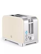 Swan Solace 2 Slice Toaster in Cream and Stainless Steel with 7 Browning Levels | Kitchen Appliances image
