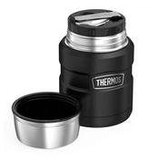 Thermos Stainless Steel Food Flask with Spoon 470ml Black Insulated Food Container image
