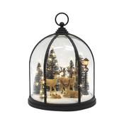 LED Deer Dome Lantern Black 26cm x 31cm image