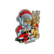 LED Infinity Mirror Santa &amp; Reindeer Decoration 40cm image
