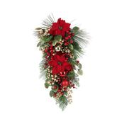 Red Poinsettia Christmas Swag 71cm image