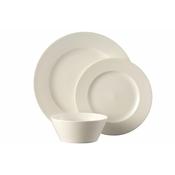 Belleek Ripple Dinnerware 12 Piece Set with Plates Set – Modern 4 Person Dining Tableware Set