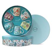 Tipperary Crystal Birdy Mugs - Set of 6 Bone China Mug Set in Hatbox Gift Box image