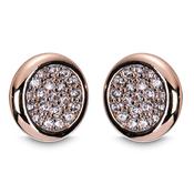 Newgrange Rose Gold Diamante Round Earrings