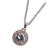Newgrange Rose Gold White Stone Diamante Pendant image