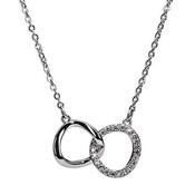Newgrange Silver Interlocking Diamante Ring Necklace image