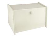 Apollo Housewares Cream Bread Bin Durable Rubber Wood Kitchen Food Storage Container