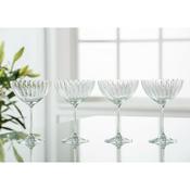 Galway Crystal Erne Saucer Champagne Glass Set of 4 – Elegant Glassware Gift Set for Prosecco &amp; Cocktails