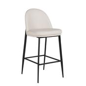 Valent Bar Stool Leather Taupe Cream