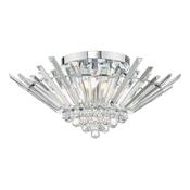 Nimbus 5 Light Flush Polished Chrome Flush Ceiling Light with Art Deco Crystal Design image