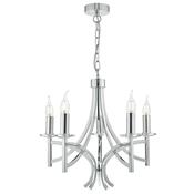 Lyon 5 Light Armed Pendant Polished Chrome Crystal Hanging Ceiling Light image