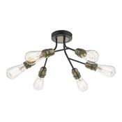Remy 6 Light Semi-Flush Matt Black and Antique Brass image