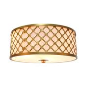 Matt Brass Trend Flush Ceiling Lighting Fitting Gold Finish, 3x E14, 320mm Modern Compact Lighting Fixture