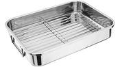 Judge Rectangle Roasting Pan with Rack Heavy Grade Steel Enamel Tray for Everyday Cooking image