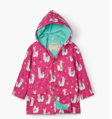 Hatley Pretty Alpacas Girls Raincoat in 
