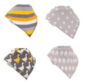 Ziggle Stylish Grey 4pk Bandana Bibs image