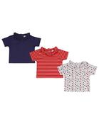 LILLY &amp;amp; SID ORGANIC COTTON 3PK ESSENTIALS TOP ( RED/FLORAL/NAVY) image