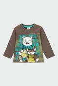 Boboli Animal Print T-Shirt and denim jean set image