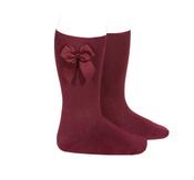 Condor Garnet Knee High Socks With Side Bow - 575 image