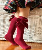 CONDOR Garnet Velvet Bow Sock - 575 image