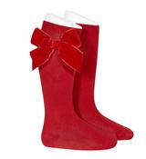 Condor Red Velvet Bow Socks - 550 image