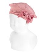 Condor Beret With Velvet Bow Pink - 526 image