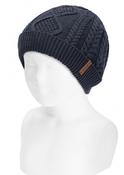 Condor Fold Over Knitted Hat - Navy Blue image
