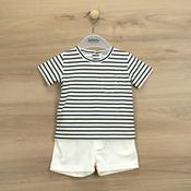 Babidu Navy Stripe Short Set - Sarga image
