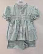 Babidu Girls Gingham Short Set - Bayberry